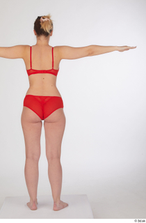 Mia Brown lingerie red bra red panties standing t poses…